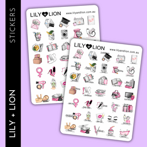 Pink Mini Icons - Mixed Sheets